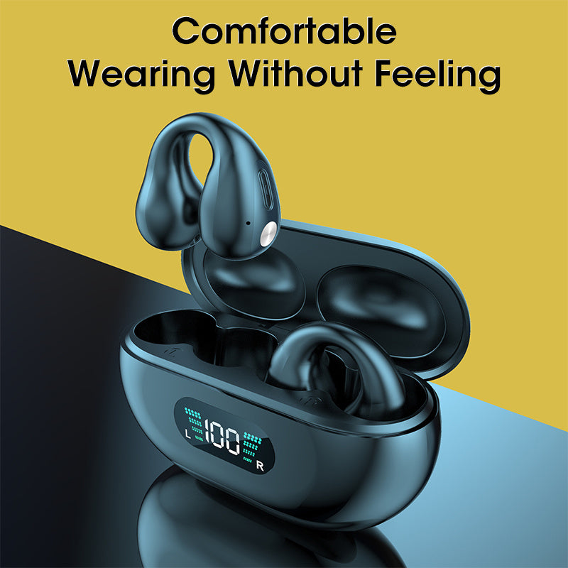 Bone Conduction Headphones – Bluetooth 5.3 Wireless Ear Clip Earbuds for Sports & HIFI Sound