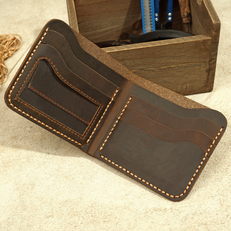 Men's Handmade Leather Wallet β Timeless Retro Design with Premium Cowhide Leather