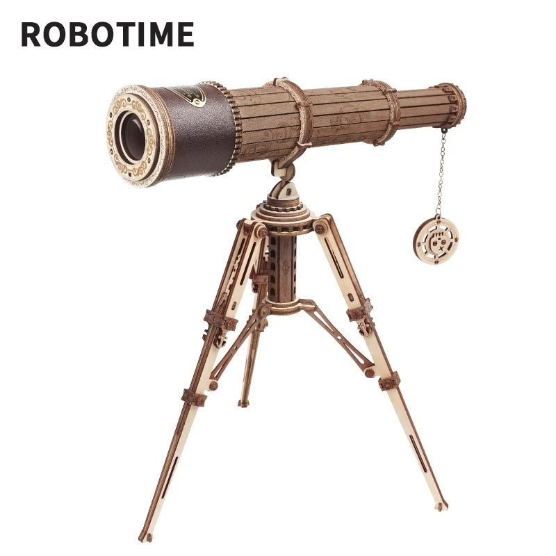 3D Wooden Puzzle Monocular Telescope – DIY Mechanical Model Kit for Kids, Teens & Adults