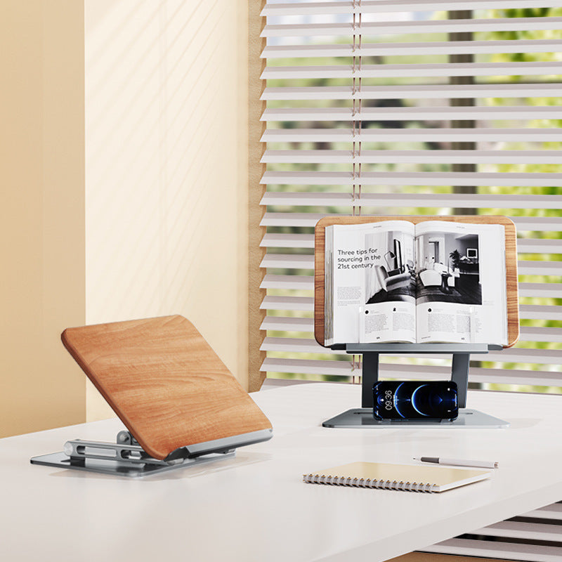 Height Adjustable Wooden & Aluminum Reading Stand – Ergonomic & Versatile