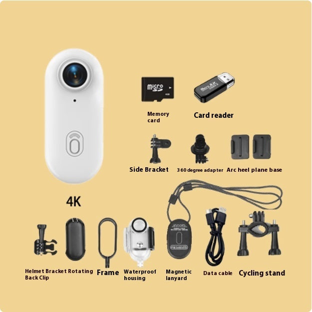 Mini 4K Action Camera – Wearable Waterproof Sports Cam for Helmet, Bike, Body Mounting | Hands-Free POV Recorder