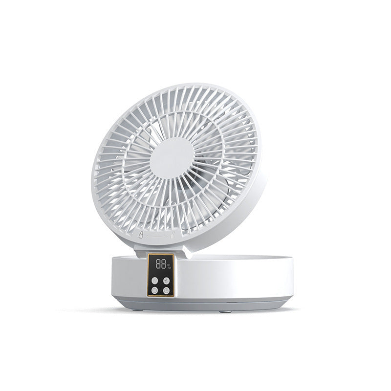 Rechargeable Folding Desk & Wall Fan with Remote – 2-in-1 USB Air Cooler + Warm Night Light, Ultra-Quiet & Portable