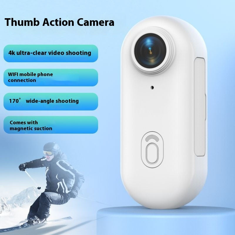 Mini 4K Action Camera – Wearable Waterproof Sports Cam for Helmet, Bike, Body Mounting | Hands-Free POV Recorder