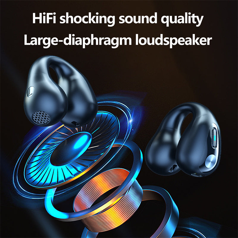 Bone Conduction Headphones – Bluetooth 5.3 Wireless Ear Clip Earbuds for Sports & HIFI Sound