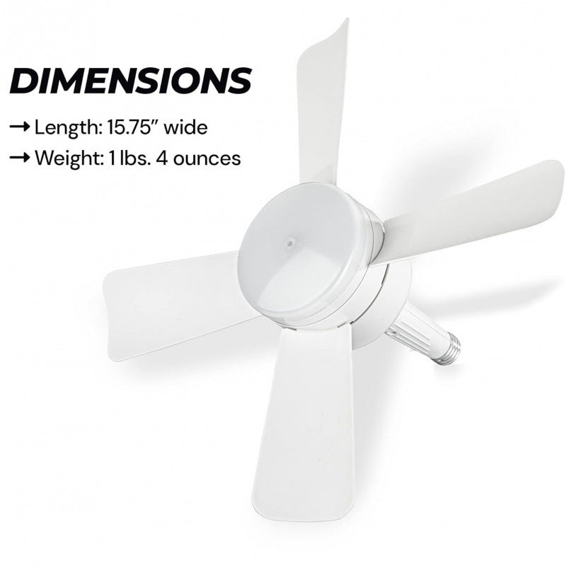 Socket Fan Light with Remote – 2-in-1 LED Ceiling Fan, Tool-Free Install, Cool & Quiet Comfort Anywhere
