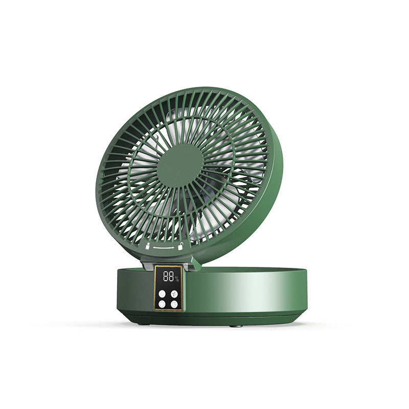 Rechargeable Folding Desk & Wall Fan with Remote – 2-in-1 USB Air Cooler + Warm Night Light, Ultra-Quiet & Portable