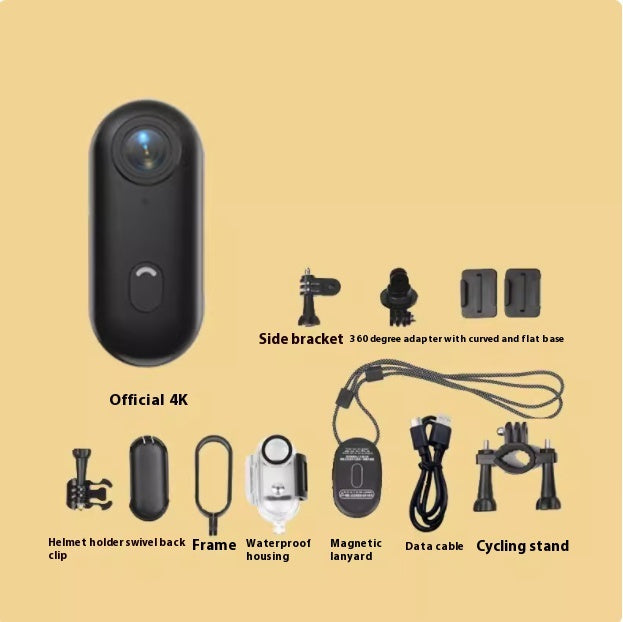 Mini 4K Action Camera – Wearable Waterproof Sports Cam for Helmet, Bike, Body Mounting | Hands-Free POV Recorder