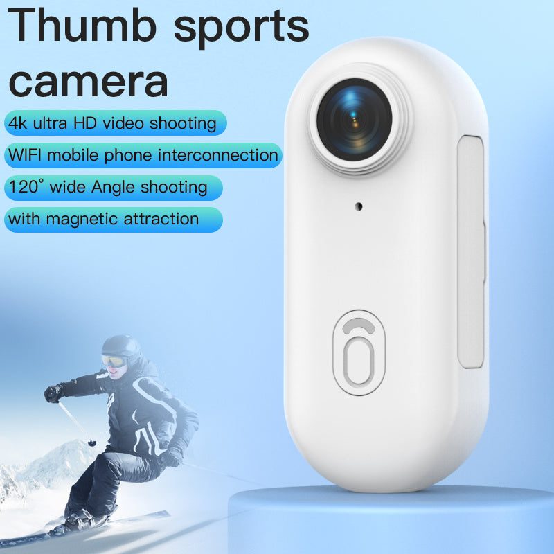 Mini 4K Action Camera – Wearable Waterproof Sports Cam for Helmet, Bike, Body Mounting | Hands-Free POV Recorder