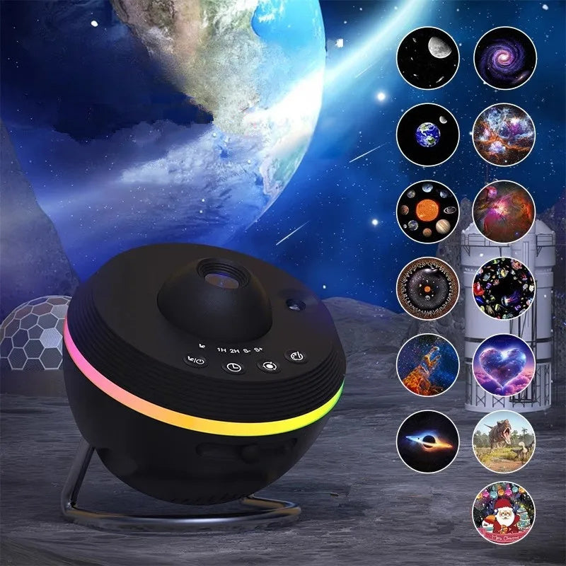 Dynamic Meteor Galaxy Projector – 13-in-1 Planetarium Light with Rotating Space Effects & Replaceable Film for Kids and Home Decor