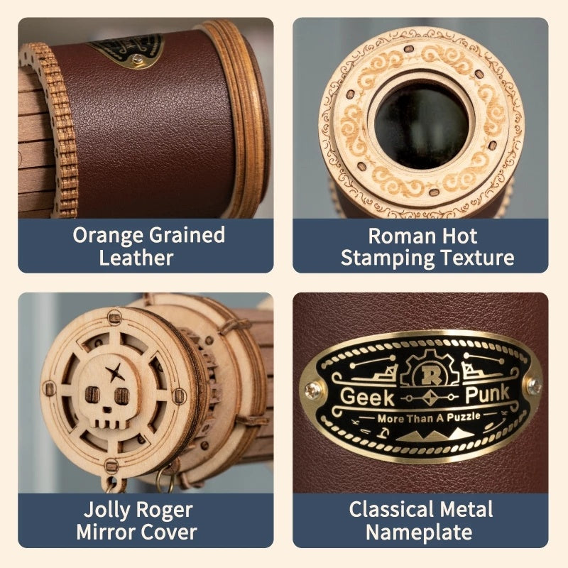 3D Wooden Puzzle Monocular Telescope – DIY Mechanical Model Kit for Kids, Teens & Adults