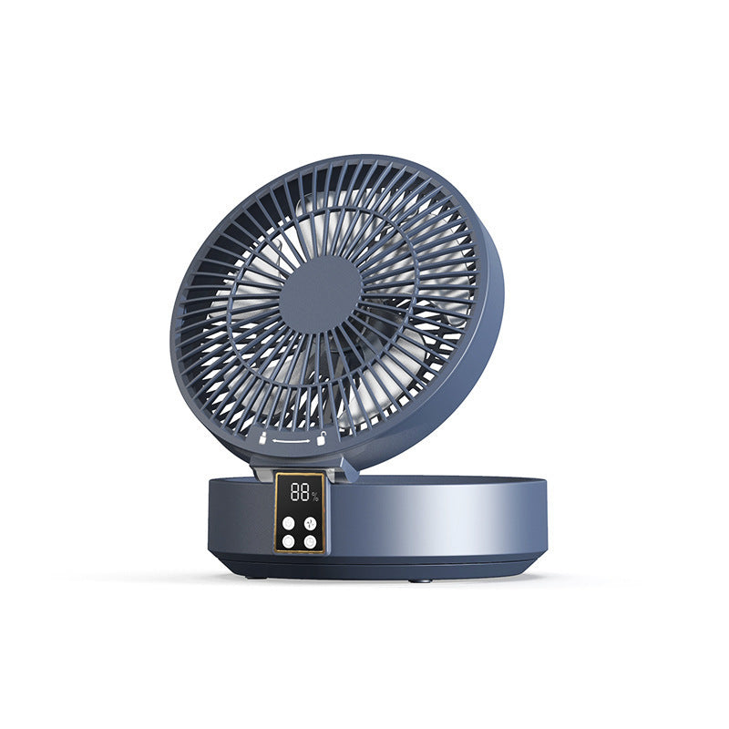 Rechargeable Folding Desk & Wall Fan with Remote – 2-in-1 USB Air Cooler + Warm Night Light, Ultra-Quiet & Portable